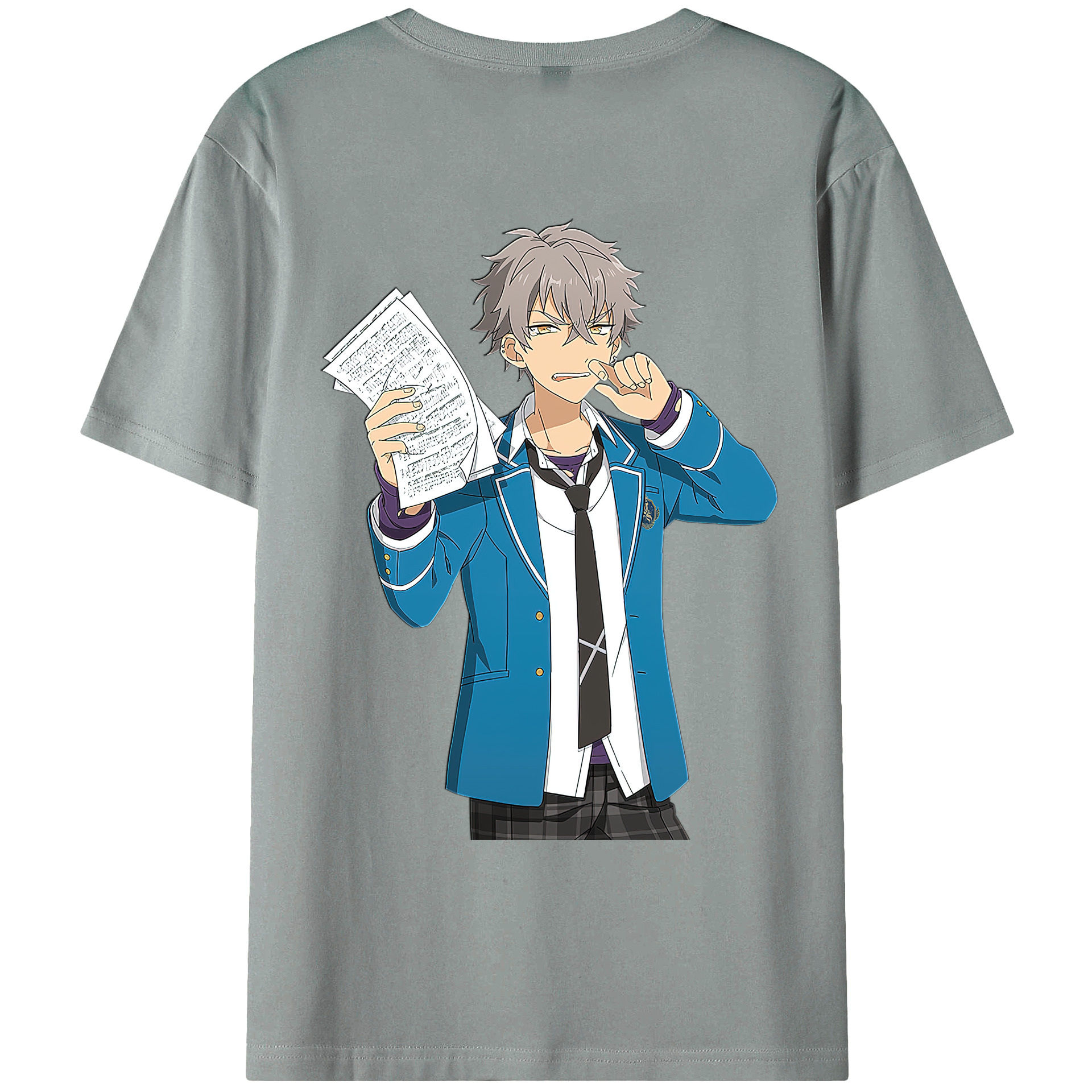（画像用） あんさんぶるスターズ! Ensemble Stars 綿100％ メンズ半袖Tシャツ（バックプリント） 通気性